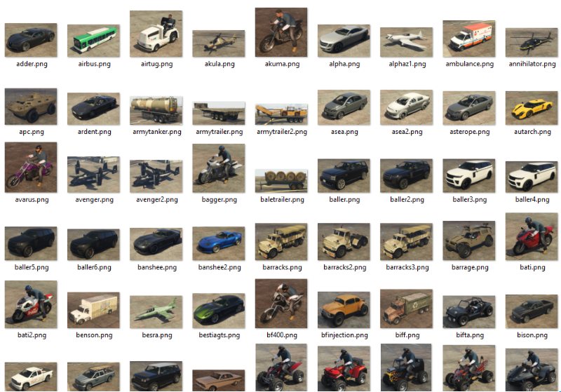 Preview Images For Add On Vehicle Spawner V1 3 7 ALL Original DLC 